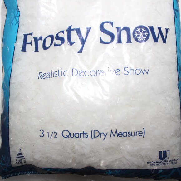 Vintage Frosty Snow 3 1/2 QT Dry Measure ~ Decorative Snow Union Wadding New - Picture 2 of 5